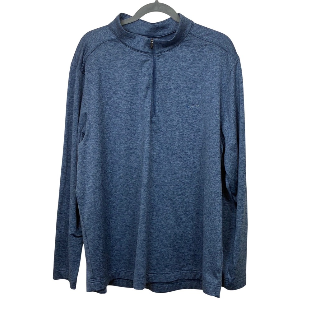Greg Norman Mens XL Blue Heathered Quarter Zip Pullover Golf Shirt TL110911